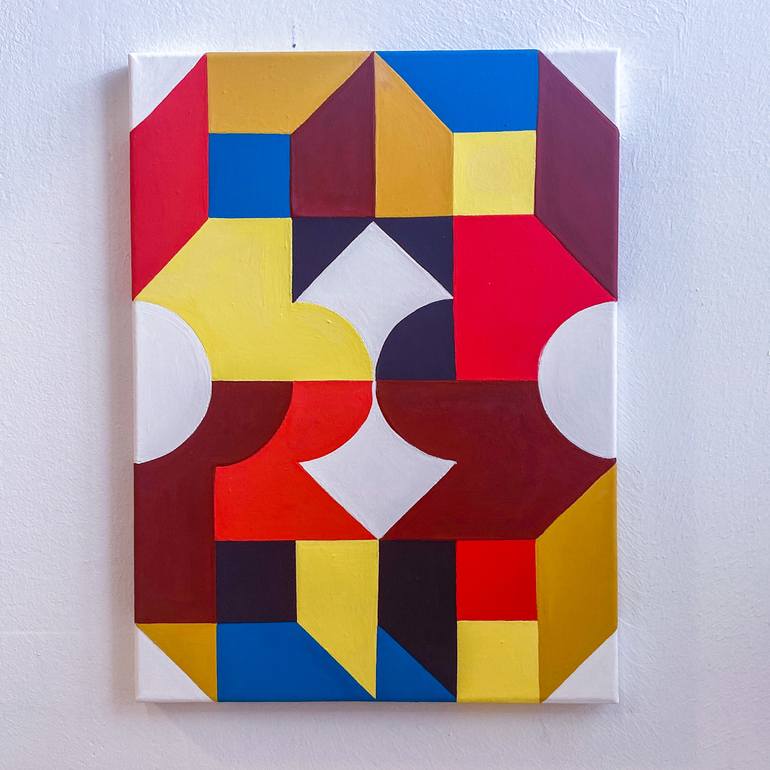 Original Abstract Geometric Painting by Jessica Moritz