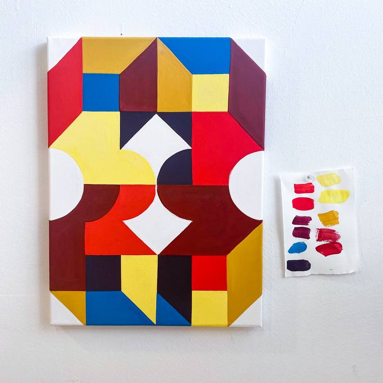 Original Abstract Geometric Painting by Jessica Moritz