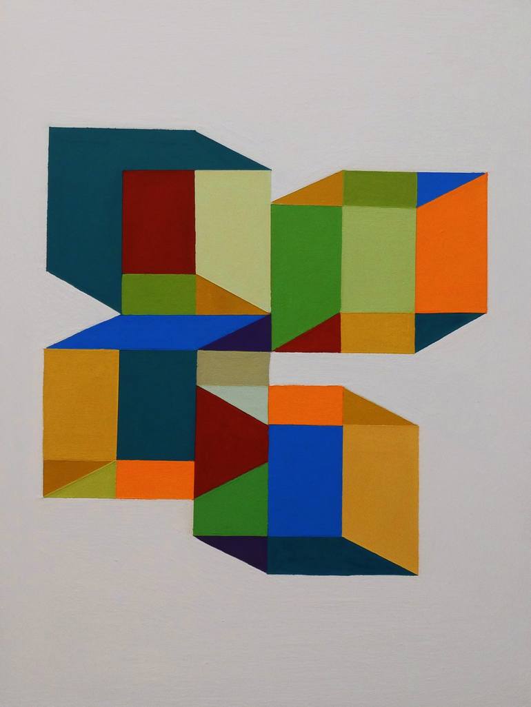 Original Abstract Geometric Painting by Jessica Moritz