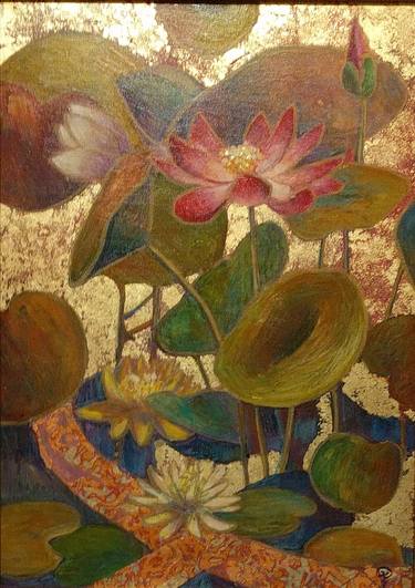 Original Art Deco Floral Painting by Elena Fedorovich
