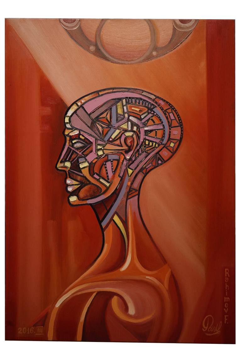 Red girl Painting by Farhad Rahimov Saatchi Art