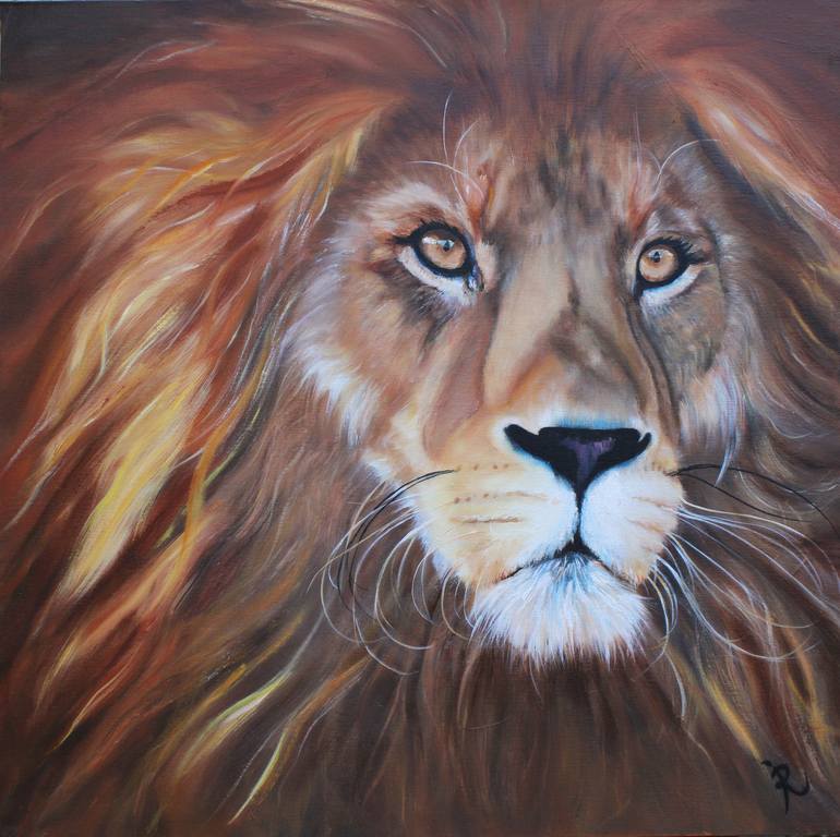 Unlocked Lion Painting by Racham Felicity Kidd | Saatchi Art