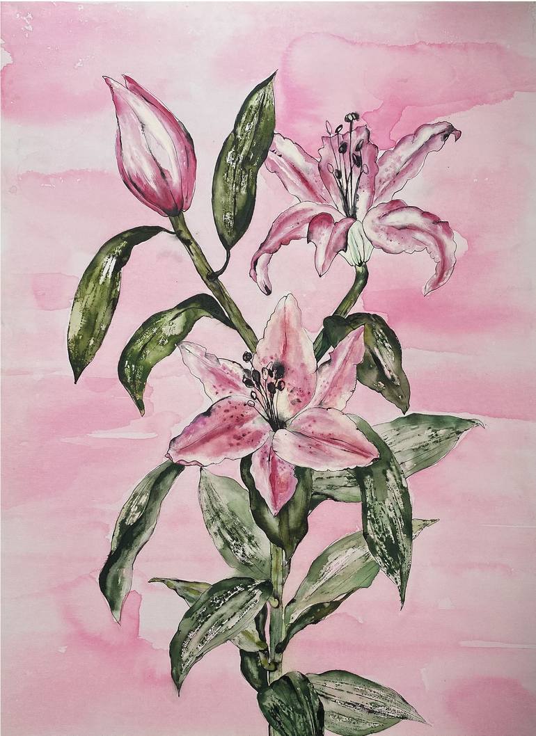 lilies Painting by julie williams | Saatchi Art