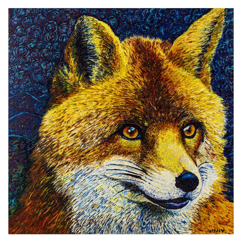 Desert Red Foxy (fingerpainting) - Print