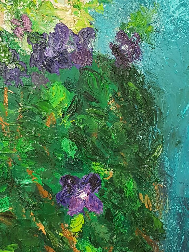 Original Impressionism Floral Painting by Nahid Bernard