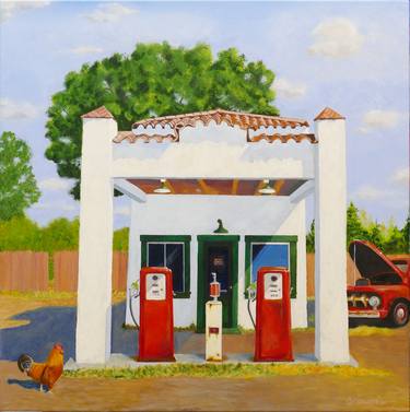 Gas Station with Rooster thumb