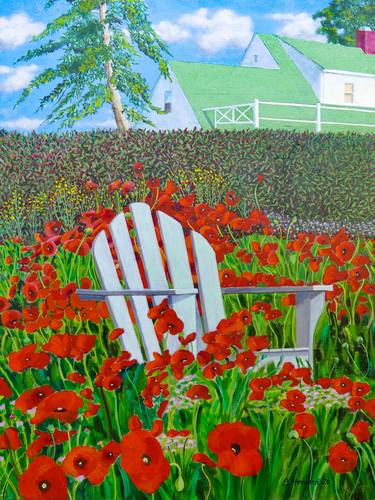 Original Expressionism Garden Paintings by Bruce Howard