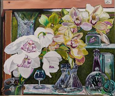 Original Floral Painting by jaime dugarte