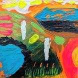 DEVON LANDSCAPE ABSTRACT ACRYLIC PAINTING CANVAS NIGEL WATERS by Nigel Waters