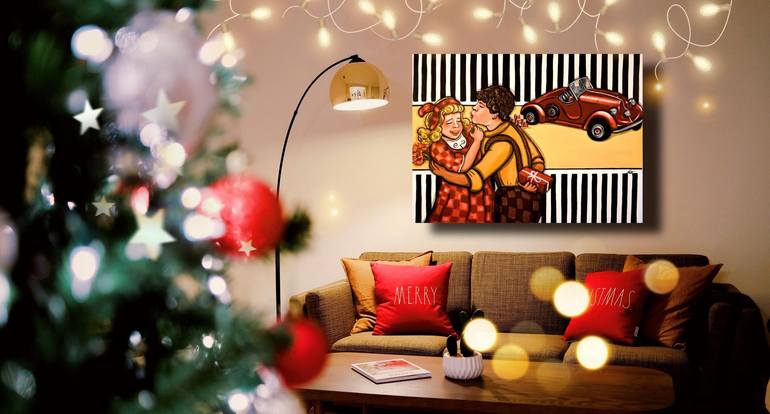 Original Art Deco Car Painting by Gabriela Adriana Radac