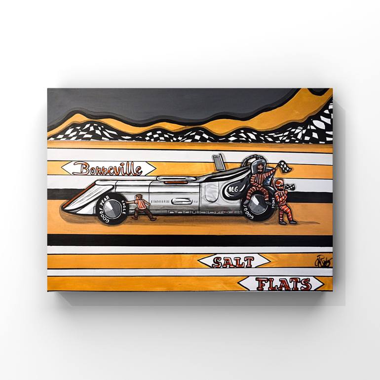Original Art Deco Car Painting by Gabriela Adriana Radac