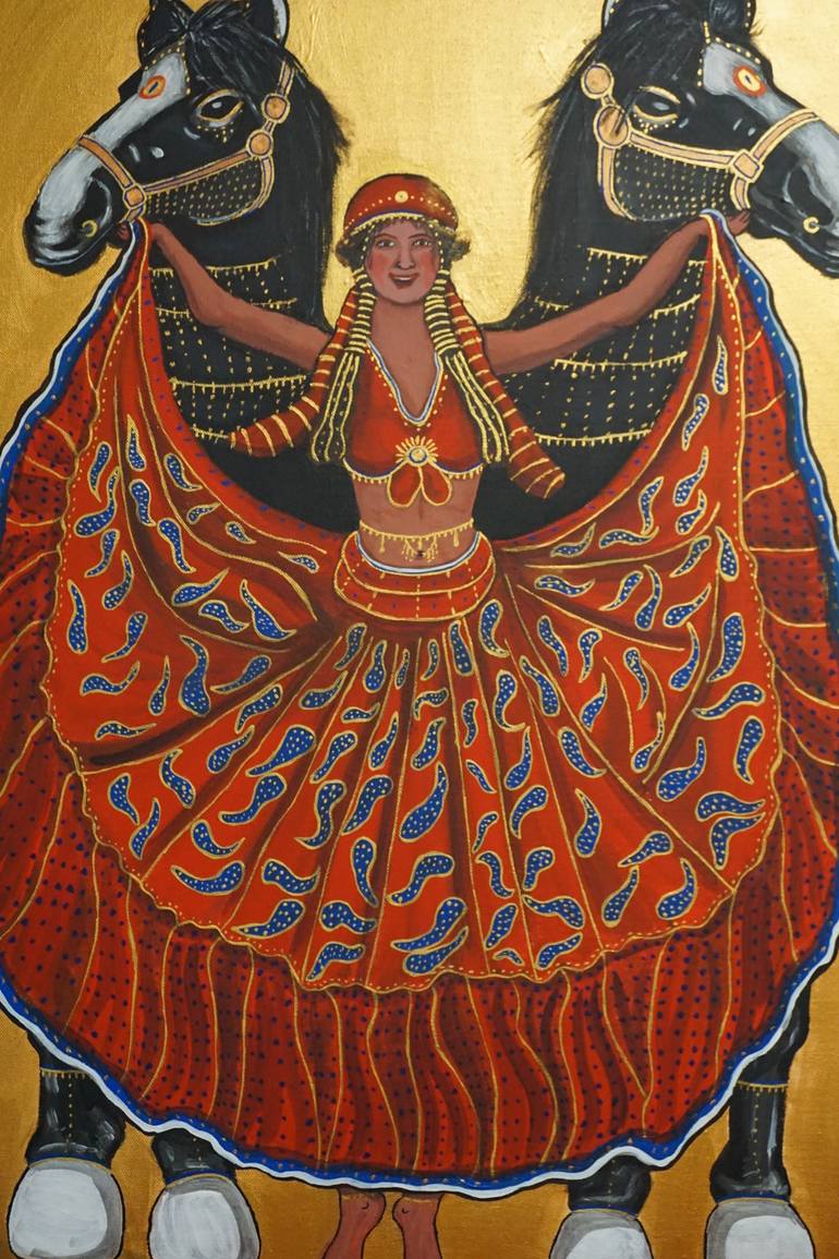 Original Art Deco People Painting by Gabriela Adriana Radac