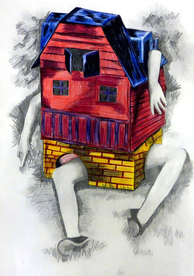 Doll house drawing - Drawing - Posters and Art Prints