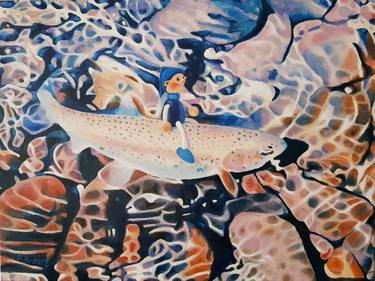 Original Expressionism Fish Paintings by Pei-Kang Hsu