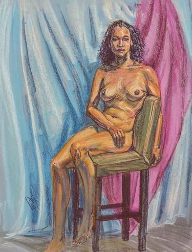 Nude Seated on Bar Chair thumb
