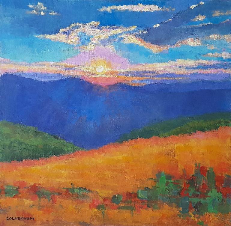 Print of Abstract Landscape Paintings by Nikola Golubovski