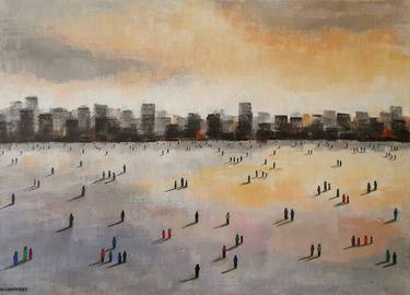 Original Abstract Cities Painting by Nikola Golubovski