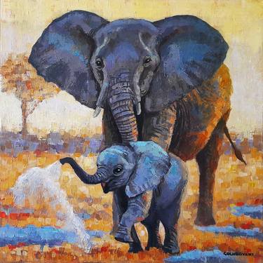 Original Impressionism Animal Painting by Nikola Golubovski