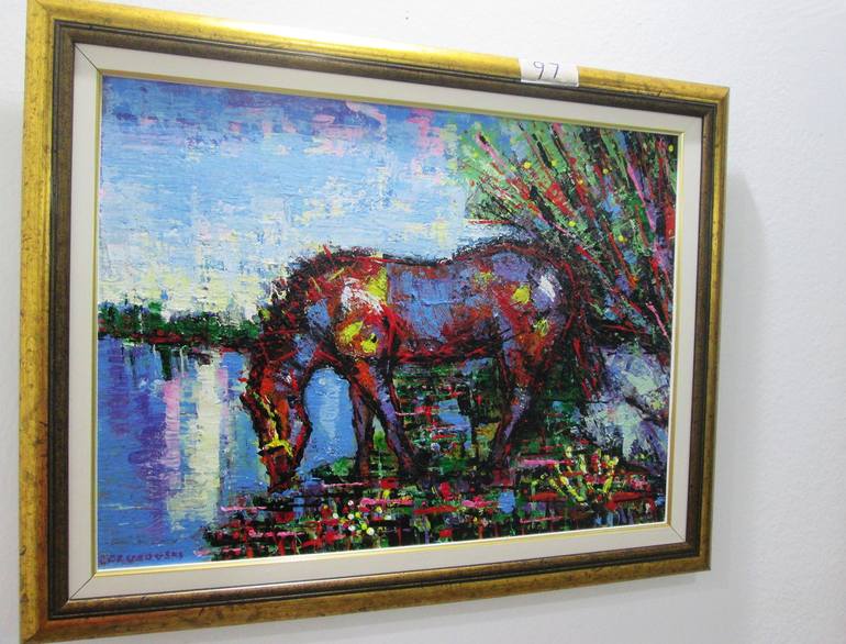 Original Modern Horse Painting by Nikola Golubovski