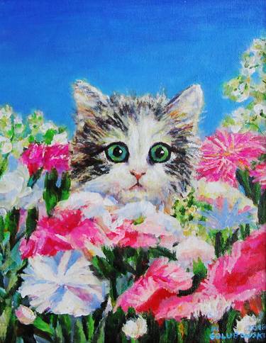 Print of Fine Art Cats Paintings by Nikola Golubovski