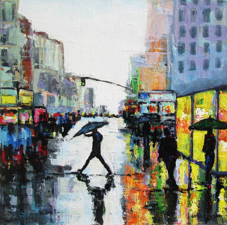 rainy day ( SOLD ) Painting by Nikola Golubovski | Saatchi Art