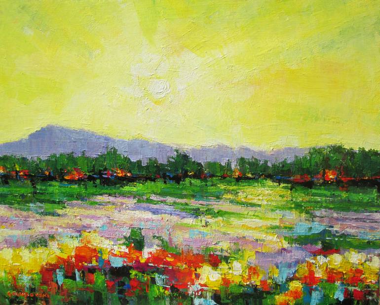 Print of Expressionism Landscape Paintings by Nikola Golubovski