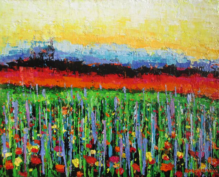 Print of Abstract Landscape Paintings by Nikola Golubovski