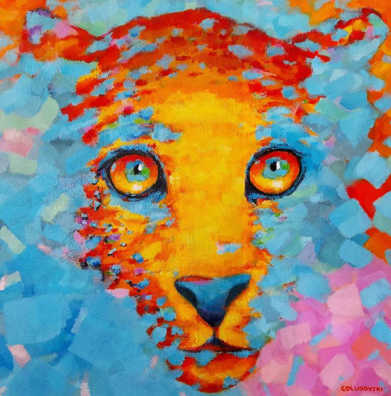 leopard ( SOLD ) Painting by Nikola Golubovski | Saatchi Art