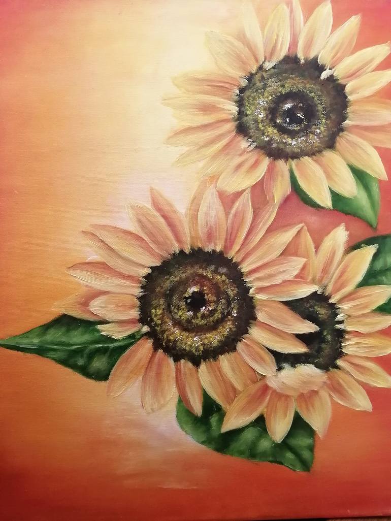 DUO DE GIRASOLES Painting by Luz Colonelli | Saatchi Art