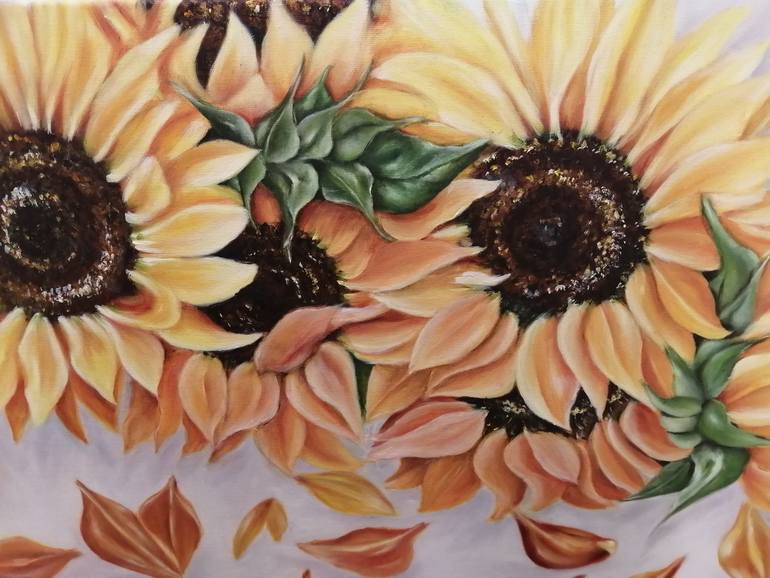 Original Art Deco Floral Painting by Luz Colonelli