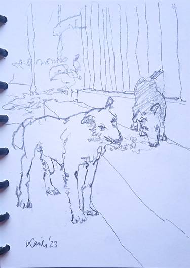 Original Dogs Drawings by kasih hartono