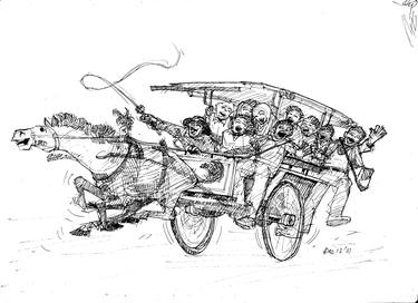 Original Illustration Transportation Drawings by kasih hartono