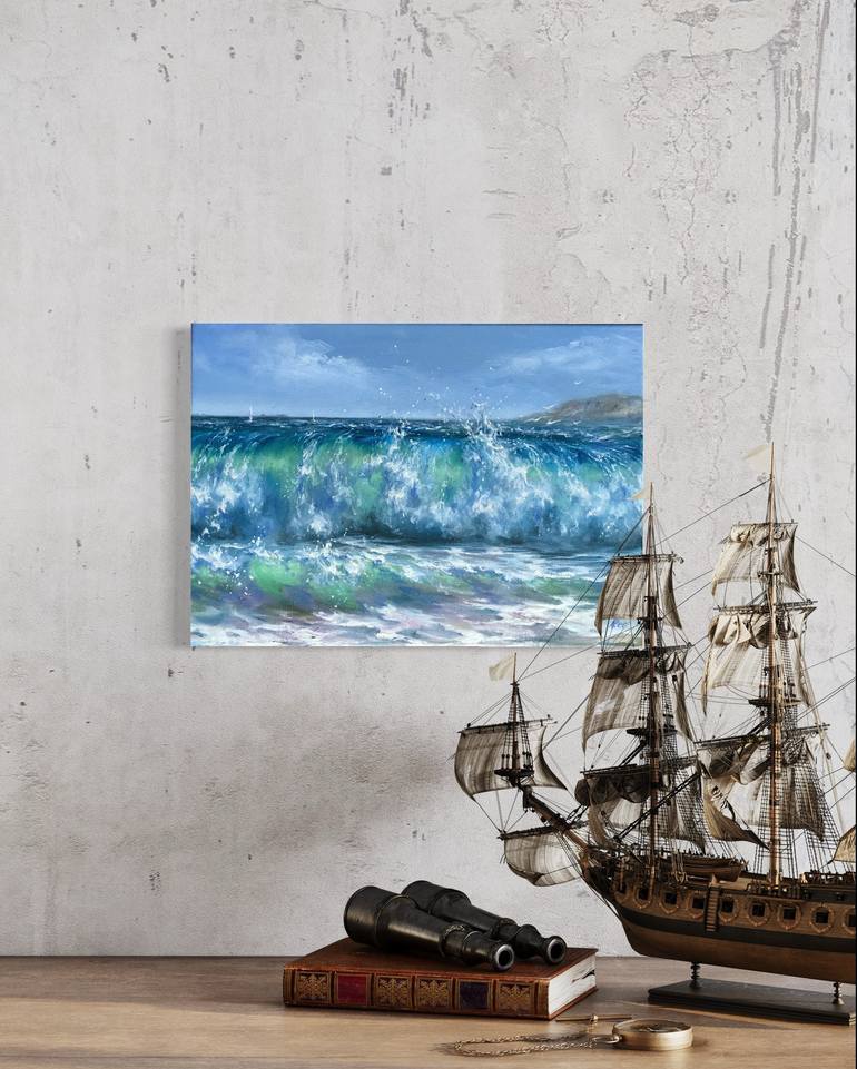 Original Contemporary Seascape Painting by Alesia Yeremeyeva