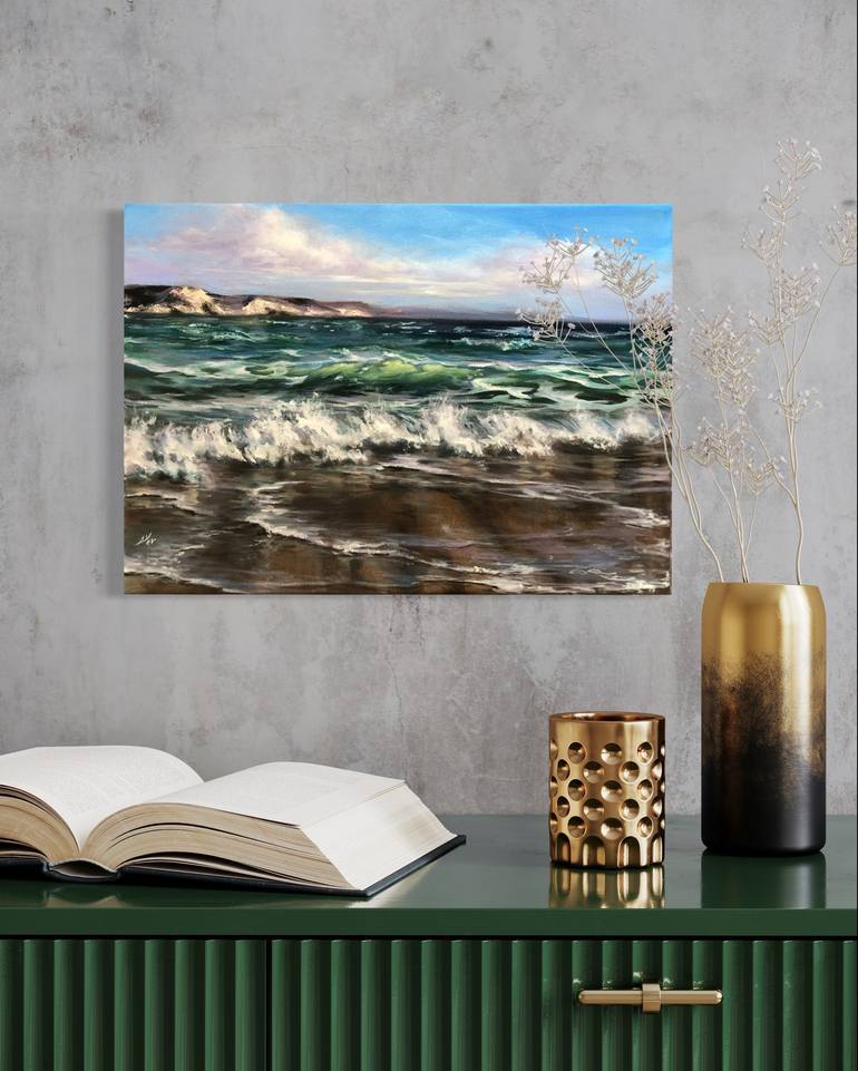 Original Fine Art Seascape Painting by Alesia Yeremeyeva