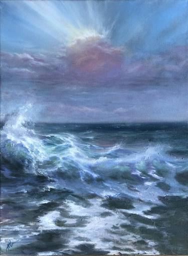 Print of Impressionism Seascape Paintings by Alesia Yeremeyeva