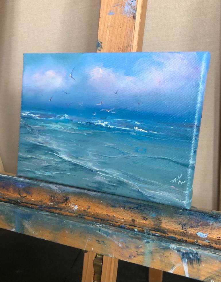 Original Fine Art Seascape Painting by Alesia Yeremeyeva