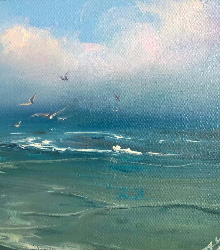 Original Fine Art Seascape Painting by Alesia Yeremeyeva