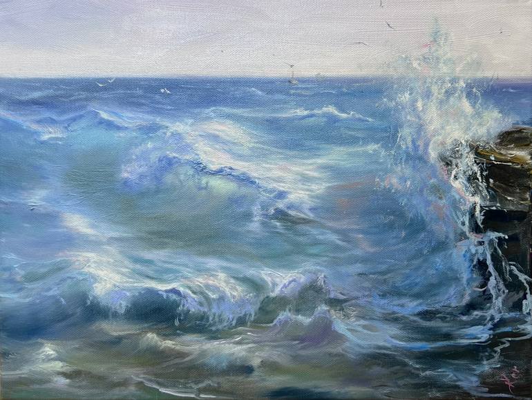 Print of Fine Art Seascape Paintings by Alesia Yeremeyeva