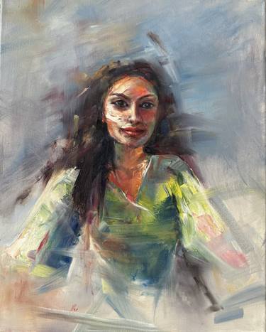 Original Impressionism Women Painting by Alesia Yeremeyeva