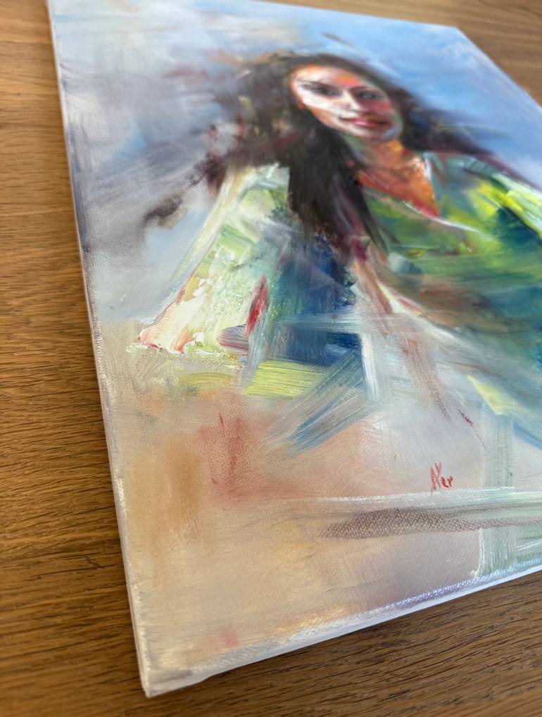 Original Impressionism Women Painting by Alesia Yeremeyeva