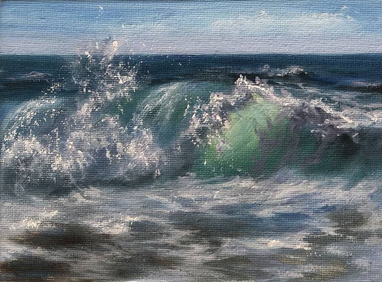 Breaking Wave Painting By Alesia Yeremeyeva 