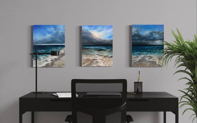 Original Expressionism Seascape Painting by Alesia Yeremeyeva
