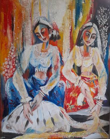 Print of Figurative Women Paintings by chandrani sudumenike