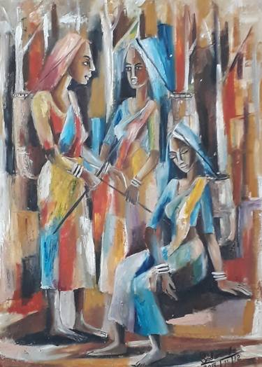 Print of Figurative Women Paintings by chandrani sudumenike