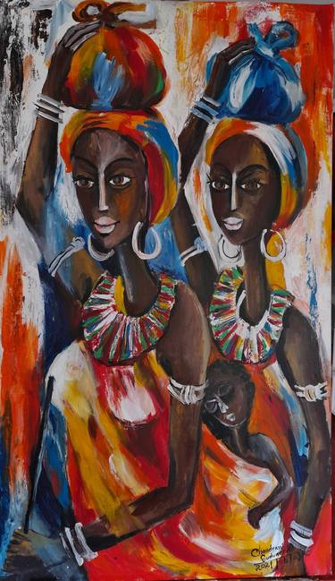 Original Figurative Women Paintings by chandrani sudumenike