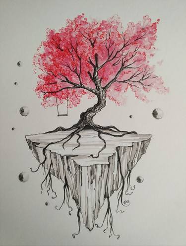 Print of Surrealism Tree Drawings by Aleksejs Burda