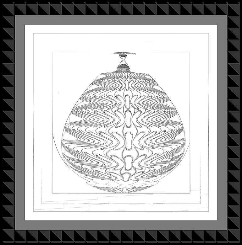 Original Still Life Digital by Diana L Bruner | Minimalism Art on Other | The Apothecary Jar Sketch With Border