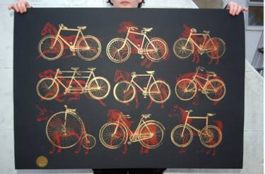 Original Bicycle Printmaking by Fox Fisher