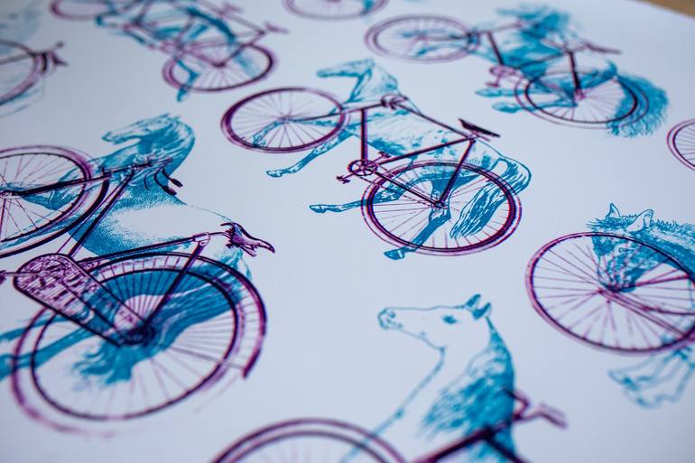 Original Bicycle Printmaking by Fox Fisher