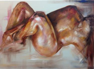 Original Figurative Nude Painting by Fran Bates